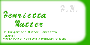 henrietta mutter business card